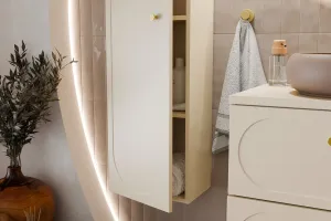 Comad Kúpeľňová zostava s doskou a skrinkami Donna 80 cm piesková