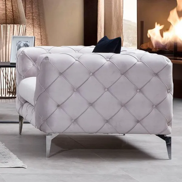 Hanah Home Křeslo COMO světle šedé