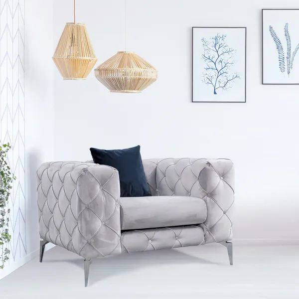 Hanah Home Křeslo COMO světle šedé