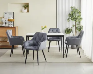 Stolička JORK - tmavosivý zamat / čierne nohy x 2 9401 71 00 00