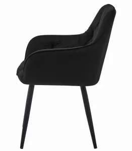 Stolička JORK - čierny zamat / čierne nohy x 2 9401 71 00 00
