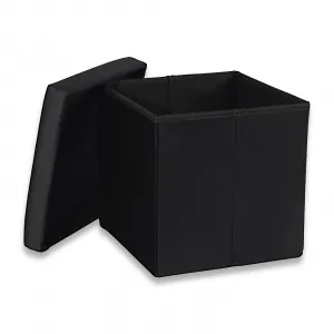 Skladací puf M - 30x30x30cm zamatová čierna 9999