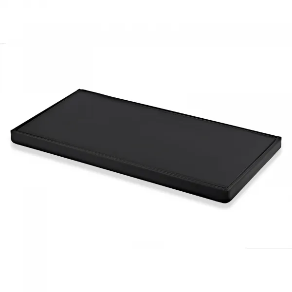 XXL skladací puf s gombíkmi - 80x40x40cm ekokoža čierna 9999