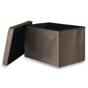 XL skladací puf s gombíkmi - 60x38x38cm zamatová hnedá x 4