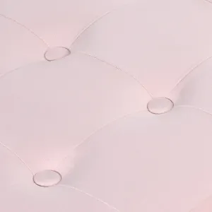 XL skladací puf s gombíkmi - 60x38x38cm zamatová ružová x 4