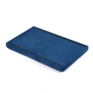 XL skladací puf s gombíkmi - 60x38x38cm zamatová tmavomodrá x 4