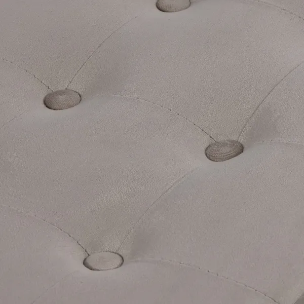 XL skladací puf s gombíkmi - 60x38x38cm zamatová béžová x 4