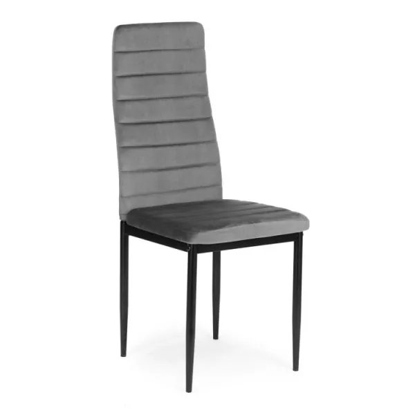 Stoličky s tvarovaným operadlom - GREY VELVET - sada 4 ks