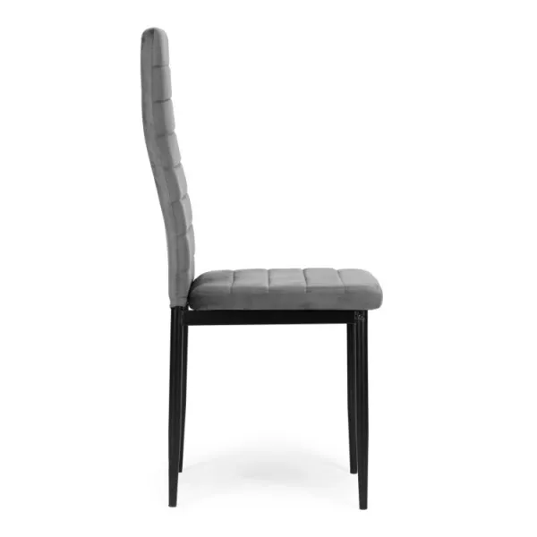 Stoličky s tvarovaným operadlom - GREY VELVET - sada 4 ks
