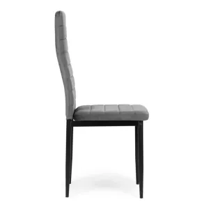 Stoličky s tvarovaným operadlom - GREY VELVET - sada 4 ks