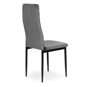 Stoličky s tvarovaným operadlom - GREY VELVET - sada 4 ks