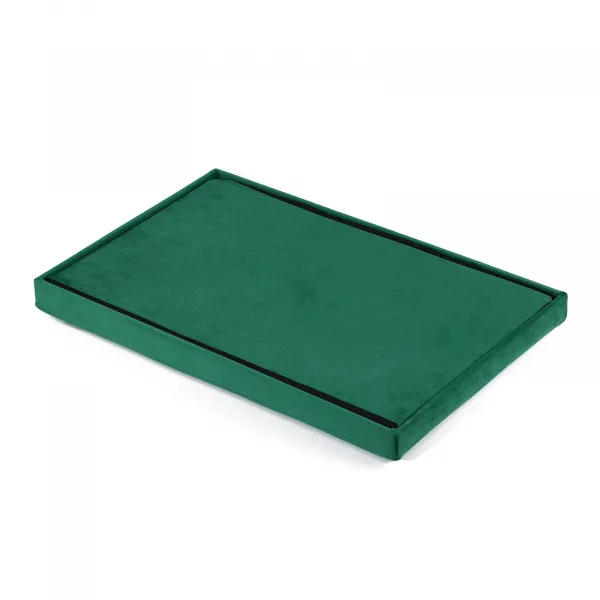 XL skladací puf s gombíkmi - 60x38x38cm zamatovo zelený x 4