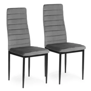 Stoličky s tvarovaným operadlom - GREY VELVET - sada 4 ks