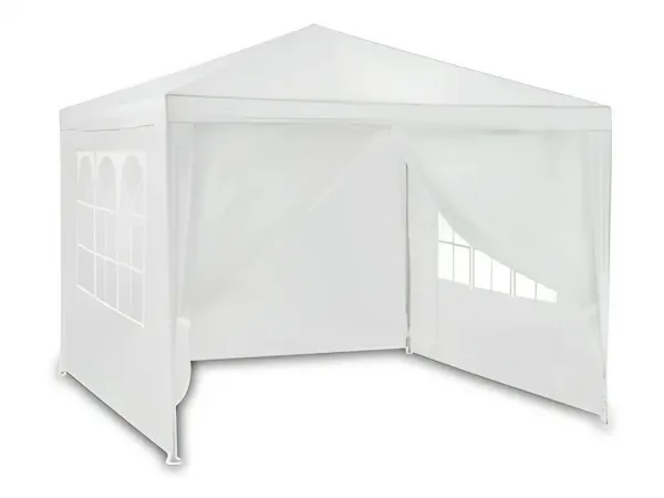 Záhradný komerčný pavilón, 3x3 m, 4 steny, biely,