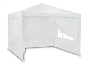 Záhradný komerčný pavilón, 3x3 m, 4 steny, biely,