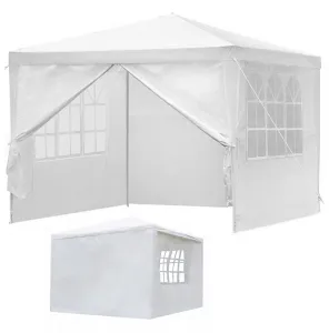 Záhradný komerčný pavilón, 3x3 m, 4 steny, biely,