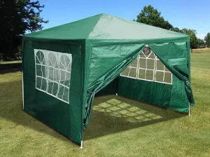 Záhradný komerčný pavilón, 3x3 m, 4 steny, zelený,