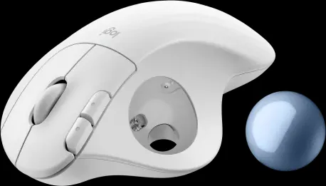 Logitech M575S ERGO - bezdrôtový trackball - šedobiela