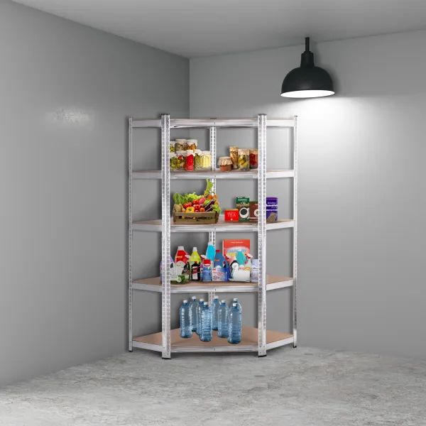 Rohový regál 180x90x40 cm Pozinkovaná oceľ, 5 políc, nosnosť 875 kg