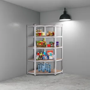 Rohový regál 180x90x40 cm Pozinkovaná oceľ, 5 políc, nosnosť 875 kg