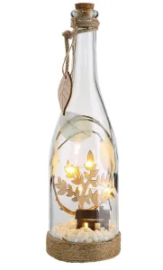 Gilde LED dekorace Vzkaz v láhvi - Hnědý domek