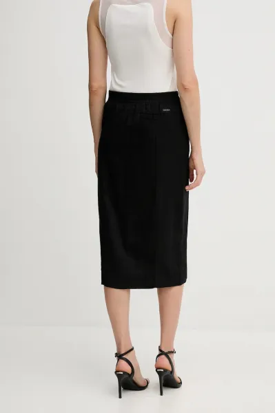 Sukňa s prímesou ľanu Calvin Klein Jeans