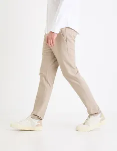 Béžové pánske chino nohavice Celio Gosi