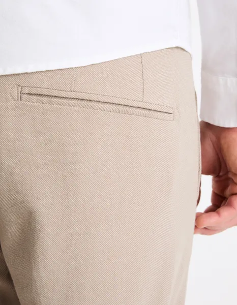Béžové pánske chino nohavice Celio Gosi