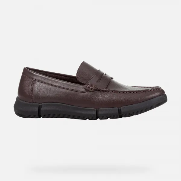 Dark brown men's moccasins Geox Adacter M Wide - Men's