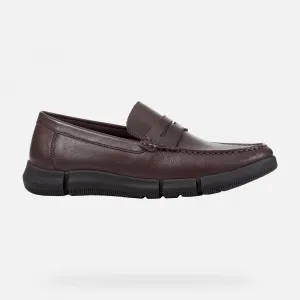 Dark brown men's moccasins Geox Adacter M Wide - Men's