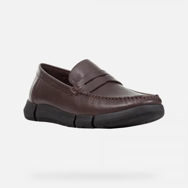 Dark brown men's moccasins Geox Adacter M Wide - Men's