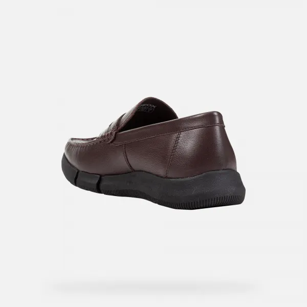 Dark brown men's moccasins Geox Adacter M Wide - Men's