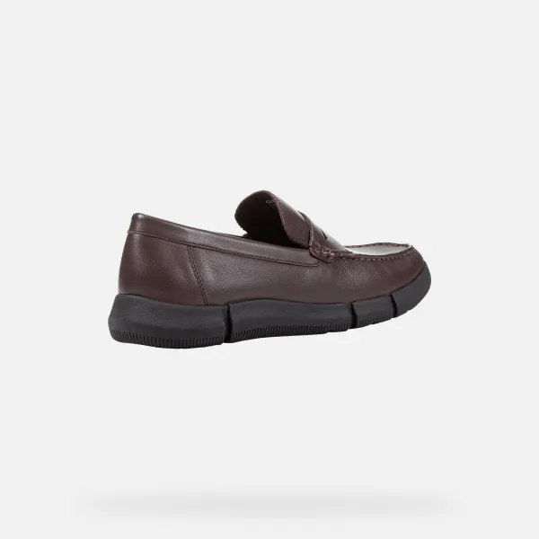 Dark brown men's moccasins Geox Adacter M Wide - Men's