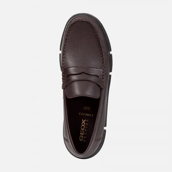 Dark brown men's moccasins Geox Adacter M Wide - Men's
