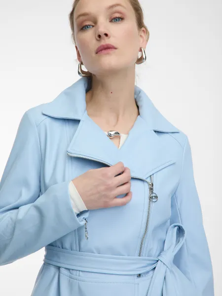 Light Blue Women's Leatherette Jacket ORSAY - Women's