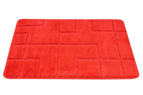 Kúpeľňový koberček Inez Red červený / geometria
