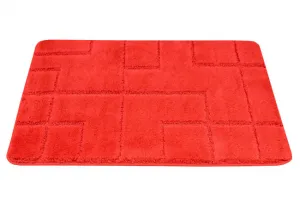 Kúpeľňový koberček Inez Red červený / geometria