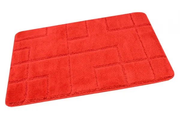 Kúpeľňový koberček Inez Red červený / geometria