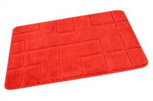 Kúpeľňový koberček Inez Red červený / geometria