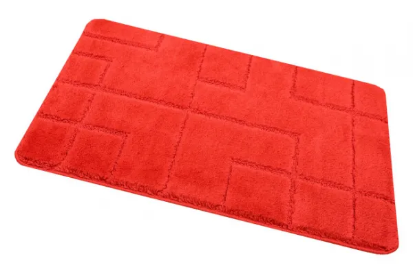 Kúpeľňový koberček Inez Red červený / geometria