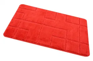 Kúpeľňový koberček Inez Red červený / geometria