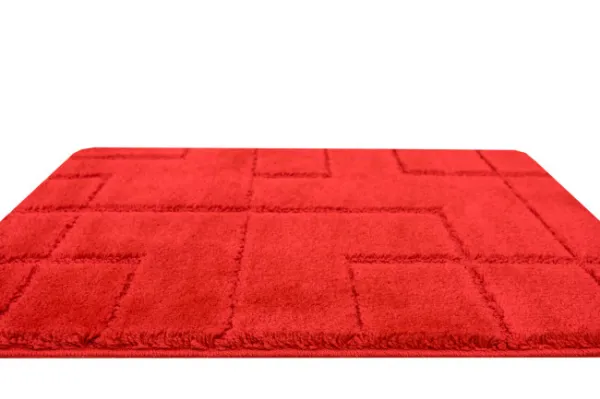 Kúpeľňový koberček Inez Red červený / geometria
