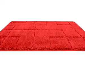 Kúpeľňový koberček Inez Red červený / geometria