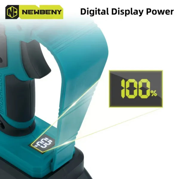 OneVAn / Newbeny Uhlovo nastaviteľná bezuhlíková elektrická píla NewBeny 8" lišta píla s digitálnym displejom vhodná pre batériu Makita 18V 1 x lišta 1 x reťaz