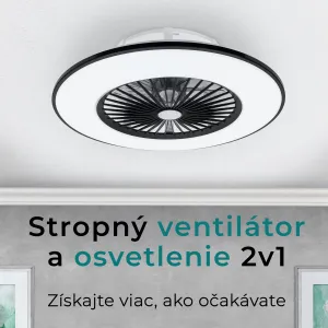 Noaton 11056BR Vega, čierna, stropný ventilátor so svetlom