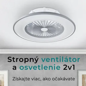 Noaton 11056GR Vega, sivá, stropný ventilátor so svetlom