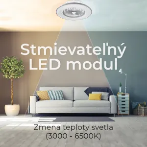 Noaton 11056GR Vega, sivá, stropný ventilátor so svetlom
