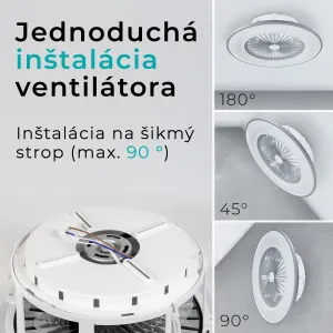 Noaton 11056GR Vega, sivá, stropný ventilátor so svetlom