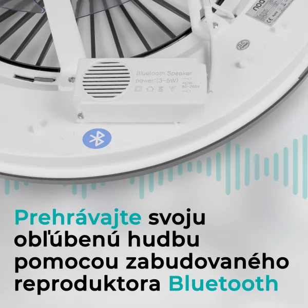 Noaton 11056GR Vega, sivá, stropný ventilátor so svetlom