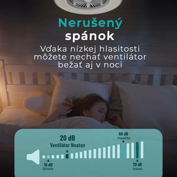 Noaton 11056GR Vega, sivá, stropný ventilátor so svetlom